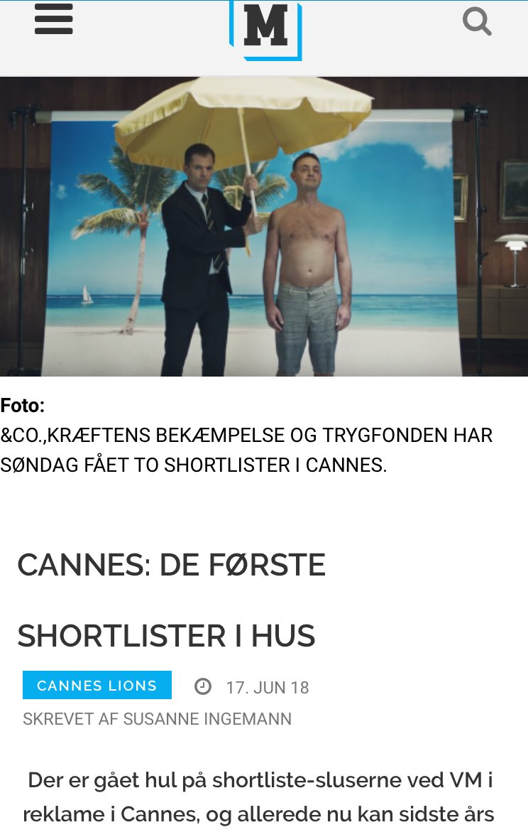 OleHoffmannn's tweet photo. 2 shortlists i Cannes🤞🏻 https://t.co/Rnrh18Alz1