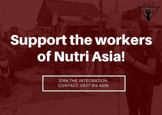 [STATEMENT] DIWA ng kabataang Lasalyano strongly supports the workers of NutriAsia in their struggle for regularization and the exercise of their democratic rights.

#StandWithWorkers
#StandWithNutriAsiaWorkers
#NutriAsiaWorkersStrike