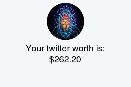 ObsoleteMind's tweet image. My Twitter worth is: $262.20

Find yours with clockurl.com/key/twitterwor…

.