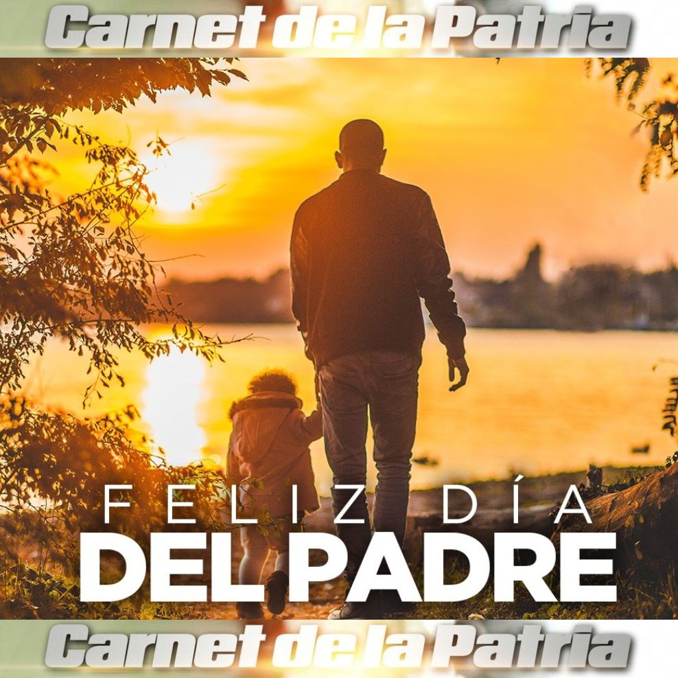 Desde el <a href="/CarnetDLaPatria/">Carnet de la patria</a> les deseamos #FelizDiaDelPadre, que Dios los continue bendiciendo dandoles sabiduria y fortaleza para guiar a sus familias con amor en el marco de los valores. 

#PadresCorazonDelPueblo #17Jun
