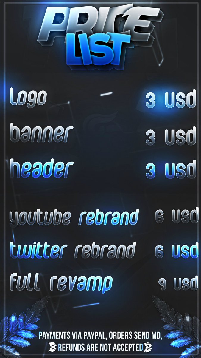 MisaelArtz's tweet image. Price list &amp;lt;3