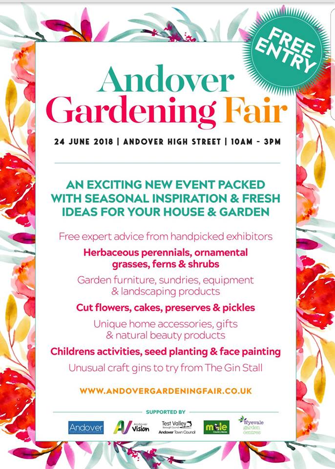 We will be at the Andover Gardening Fair on Sunday 24th June 10am-3pm...come on down and see us and many other wonderful people.