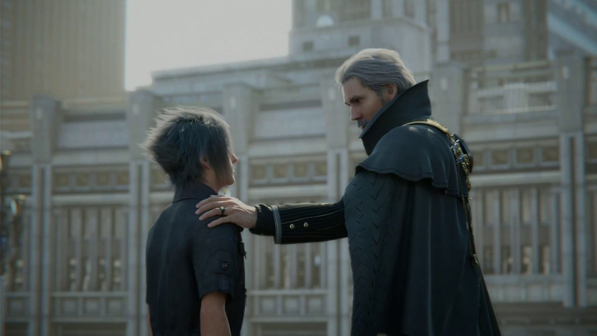 FFXVEN's tweet photo. "Wheresoever you should go, the line of Lucis goes with you. Walk tall my Son." The #FFXV team would like to wish everyone a Happy Father's Day! Please share with us your fondest memories! https://t.co/3vLFayM0KP