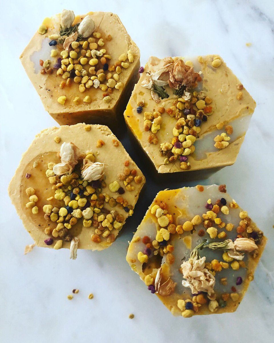 CJSoapDesign's tweet photo. Remake of my Bee Soap - with honey, beeswax, pollen and Jasmin flowers. #skinare #luxurylifestyle #summertime #beeswax #artisan https://t.co/T0INuSXEsW
