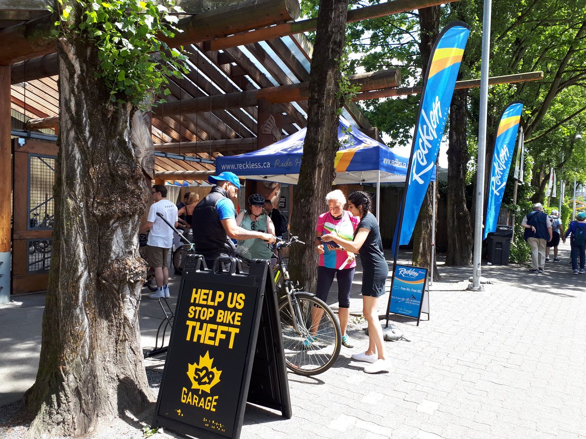 KitsFairCPC's tweet photo. Fantastic day to protect bikes @Project529BC with #RecklessBikes! #RideHappy #EndBikeTheft at @granville_isle @TheBicycleValet #volunteers Today near #PublicMarket #GranvilleIsland @VancouverPD https://t.co/fXD05pscBV