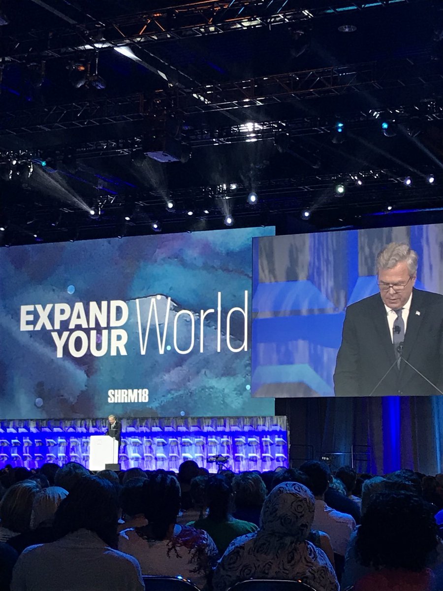 YoyomanMichael's tweet photo. A shared vision with a diverse group of people produces better results @JebBush @SHRM #SHRM18 https://t.co/vQe82NiKHy