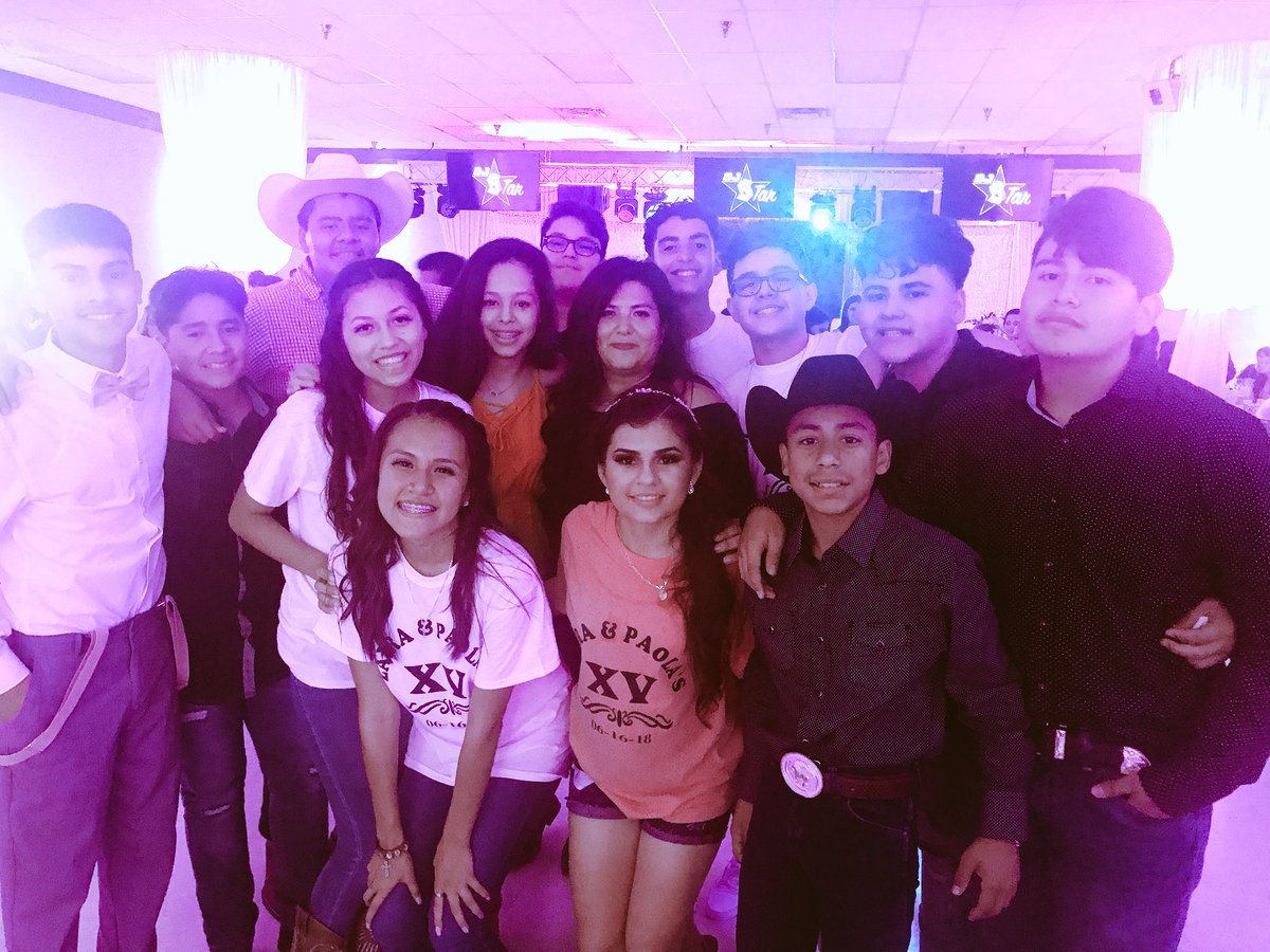 When you go to a quinceañera and you see your previous students from <a href="/PetersColonyES/">Peters Colony ES</a>! Love them!! #teacherlife  #TeacherGettingOld