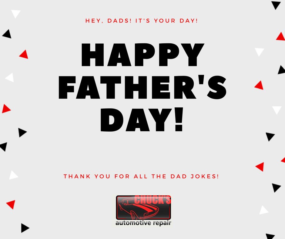 chucks_auto_'s tweet photo. ‼️FROM CHUCK’S AUTOMOTIVE REPAIR!‼️
•
How are you celebrating Father’s Day?
•
#chucksautomotiverepair #mechaniclife #oreillyautoparts #snapontools #jasperenginesandtransmissions ##mckinneytx #mckinneyautorepair #napaknowhow #matcotools #chucksautorepair #chucksauto https://t.co/JmS85aXIMl