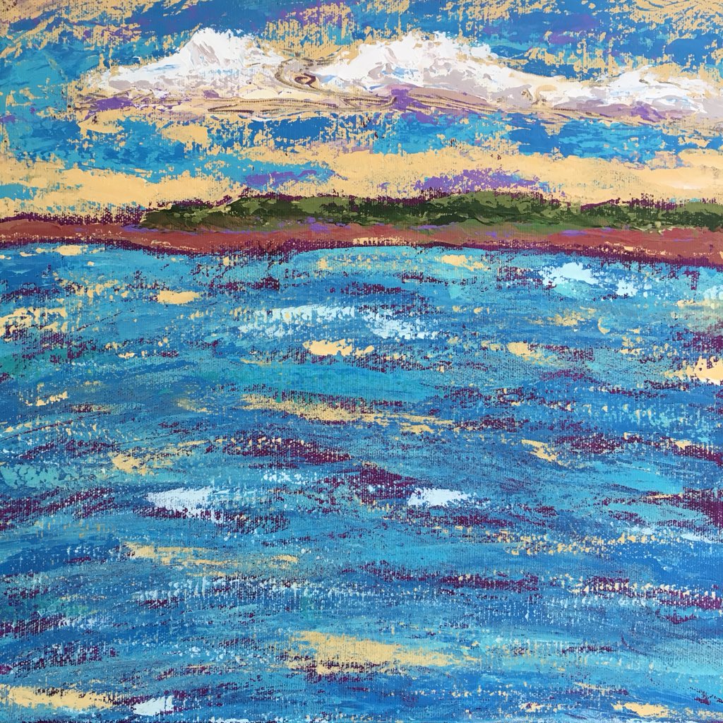 MarciaCrumley's tweet photo. Really having fun being back in the studio after 10 days away from home! Keeping it loose … a small (12x12) seascape, inspired by the gorgeous light looking out to Richmond Island from Two Lights State Park.
#artist #maine #coastalmaine #richmondisland #twolightsstatepark https://t.co/VT0cijO2LG