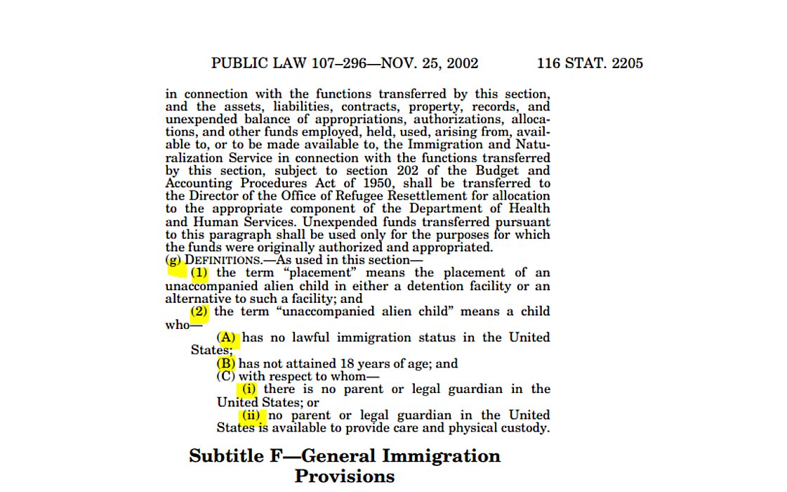 Democrat Senate under Bush in 2002 passed law seperating illegals from parents