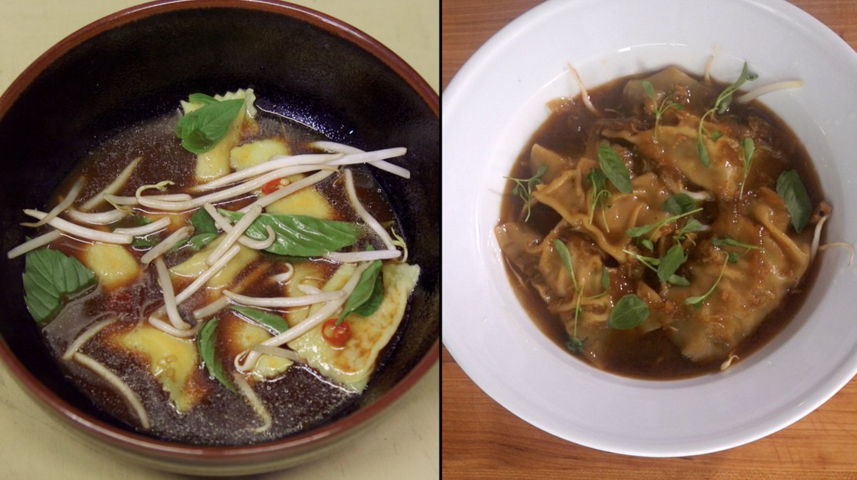 reciperevamptv's tweet photo. From @DaleTalde's 18-hour rabbit agnolotti to @sara_gore’s 45-minute chicken agnolotti is an amazing #reciperevamp. Here is the recipe: https://t.co/GQt6XVmpHf #whatsfordinner https://t.co/X2Mw4LllNI