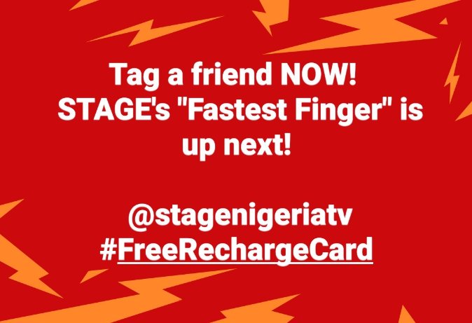 stagenigeriatv's tweet photo. Tag your friends, spread the love!
#STAGEsFastestFinger
#STAGE2018
#NovemberToRemember https://t.co/GpLogqMYvq