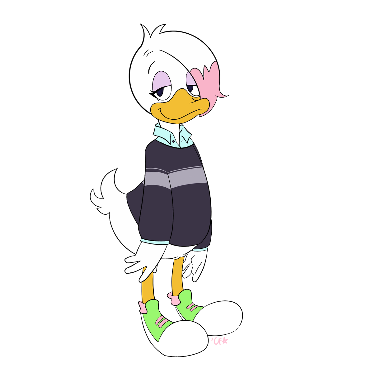 rissmoduck's tweet photo. decided 2 challenge myself with a STYLE SWAP!
tried to depict lena in Italian comics style and dickie in Ducktales '17 style!!! it was fun but! so difficult lmao https://t.co/KWL1ESlUwM