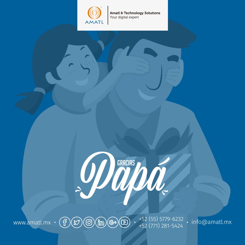 amatlmx's tweet photo. Gracias a todos los Papás por todo, por lo que nos enseñan, lo que nos dan, por su aliento, sus consejos y su apoyo en los momentos difíciles.

En #Amatl les deseamos 🎉 ¡Felicidades en el Día del Padre! https://t.co/0R6F1aAPoj