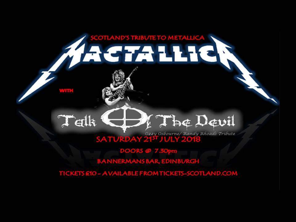 We're taking a break from things this month, but back to the studio from early July to prepare for our next gigs. 1st is our rescheduled show in <a href="/BannermansBar/">Gigs</a> with our good mates MacTallica 🤘