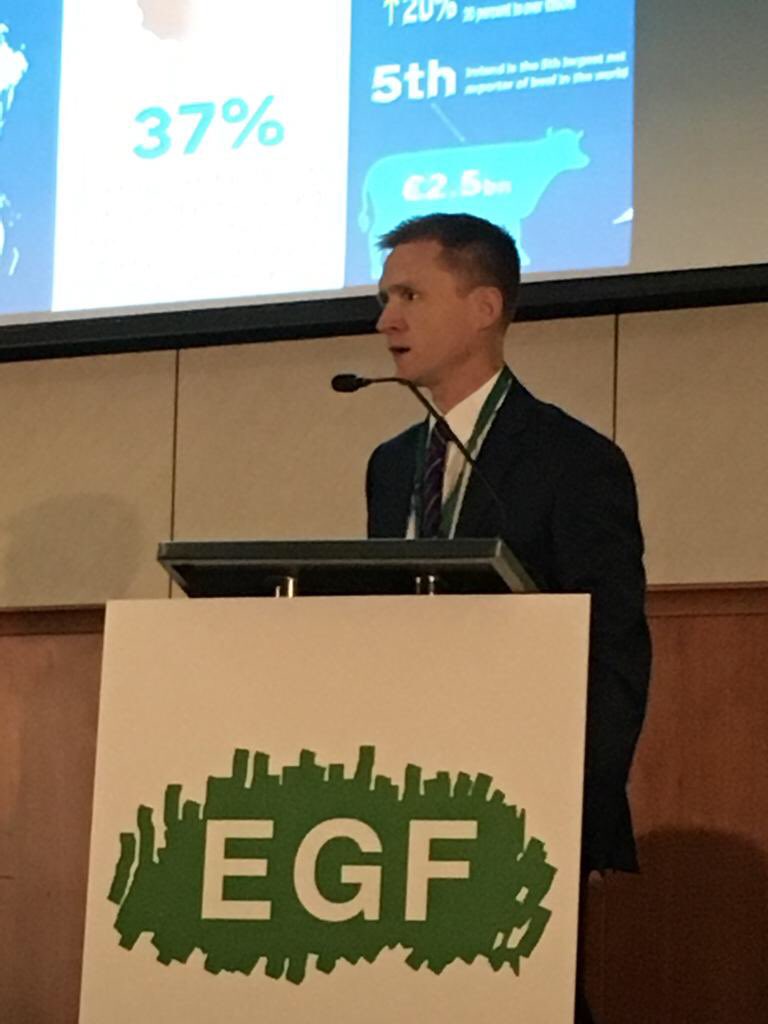 Dr Michael O’Donovan <a href="/teagasc/">Teagasc</a>  explaining how grass is a cheap feed, 3 times cheaper than concentrate, once utilised correctly! #EGF2018