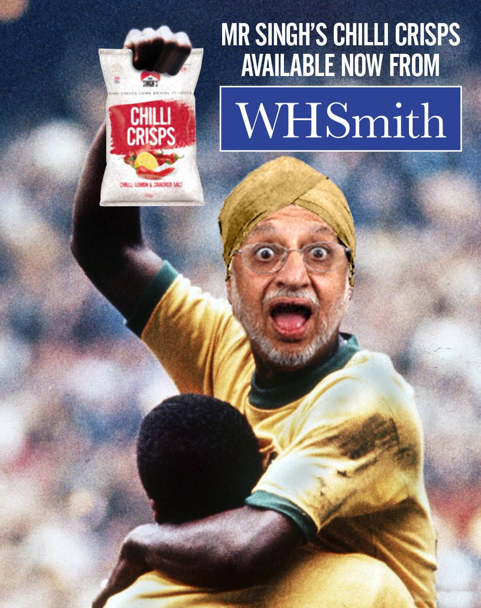 MrSinghsLDN's tweet photo. Pele? Nah, it’s Pópé.  Brazil 🇧🇷 vs Switzerland 🇨🇭 
.
.
.
#Pele #worldcup #worldcup2018 #Brazil #business #entrepreneur #hotsauce #mrsinghs #mrsinghssauce #snack #chilli #spicy #vegan #MrSingh #Crisps #ChilliCrisps #MrSinghsChilliCrisps #Switzerland https://t.co/wjDCromU7s