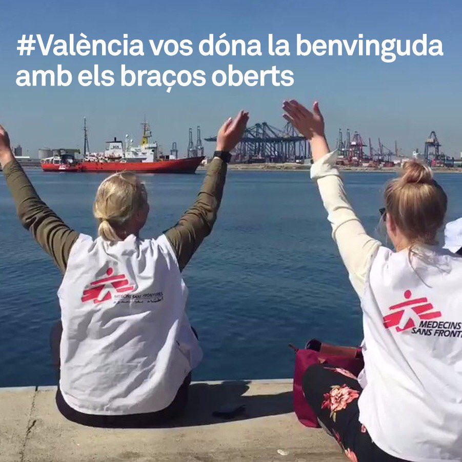 monicaoltra's tweet photo. Bienvenidas a las personas del #Aquarius, #Orione y #Dattilo, estáis en una tierra abierta y acogedora.
Gracias a las personas que integran el #CECOPI porque lo han hecho posible.

Y gracias, por supuesto, a la solidaridad de toda una sociedad https://t.co/kPSHa8SUKY