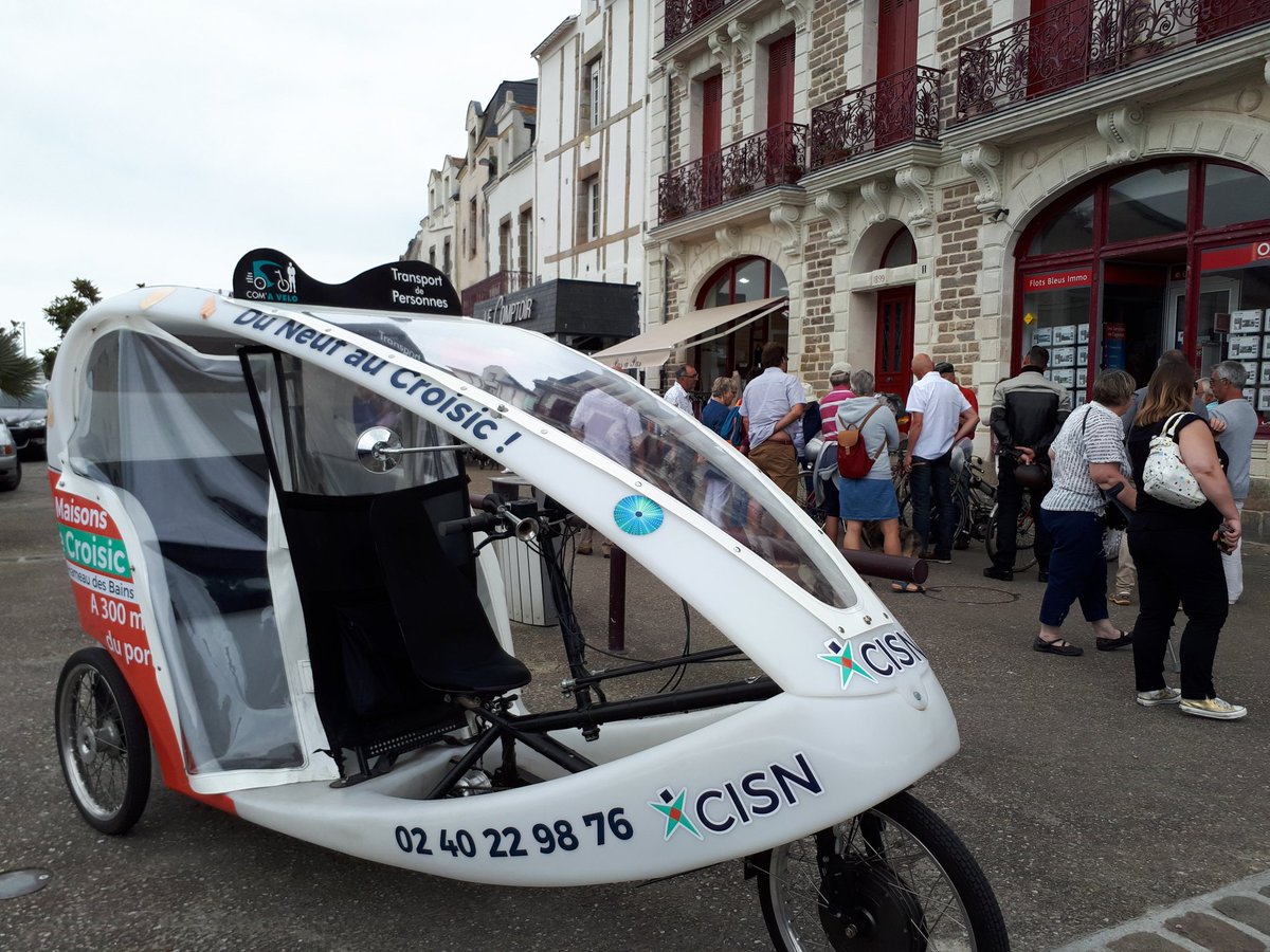 com_avelo's tweet photo. Com' A Vélo nouveau service de transport au croisic ! 
Pour tous vos déplacements au quotidien : rdv médecin, courses, coiffeur, marché.... et vos balades sur la côte sauvage 
Infos et reservation : 07 77 16 84 94 https://t.co/Ua22tYUiOv