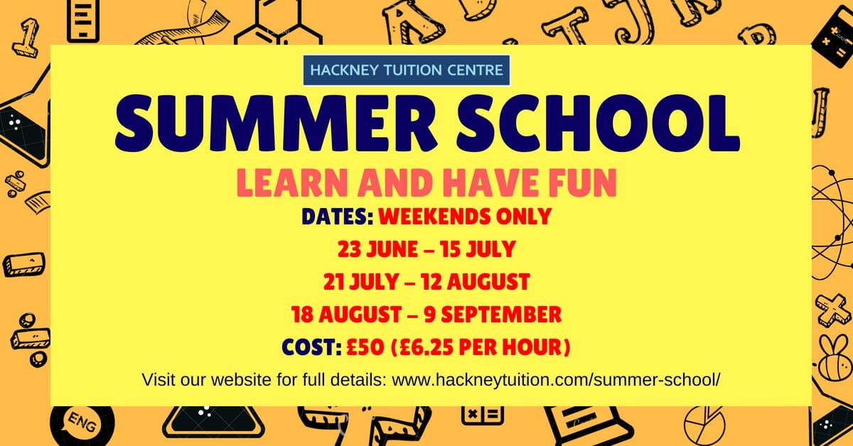 Farzanaa97's tweet image. Summer activities @hackneytuition will consist of a Science fair, Maths and English decathlon and a spelling bee! Check out the website for more details at hackneytuition.com/summer-school/ 👏👏