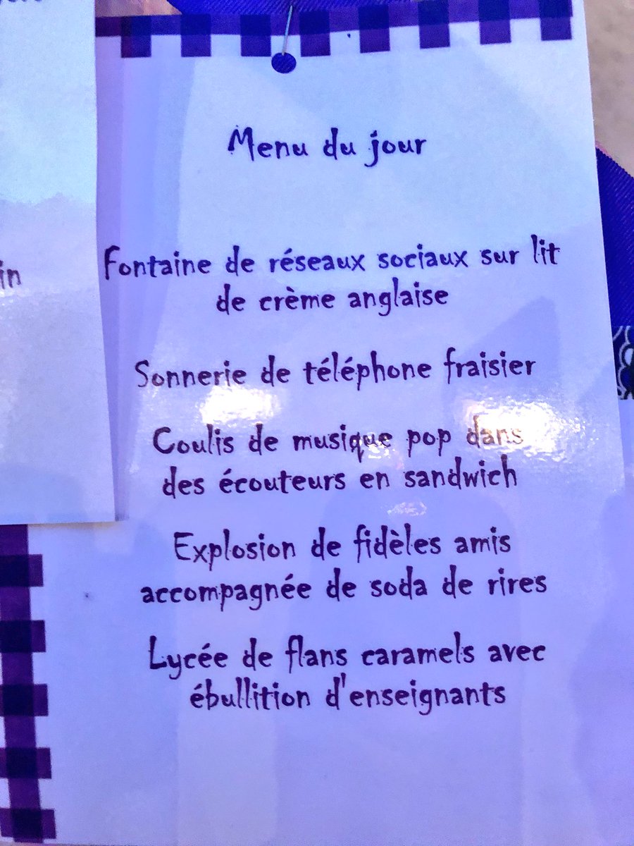 Rolland_Denis's tweet photo. Quand deux lycées #professionnels apportent une touche aussi sensible que visible à #littérature, la #fierté est collective.✨
#Menus & #poésie
#Festival #Clameur (s) Les mots à la bouche, littérature du #goût.
Lycées #SimoneWeil & #LeCastel #Dijon
@clameursdijon @MinistereCC https://t.co/QdDC3df8yT