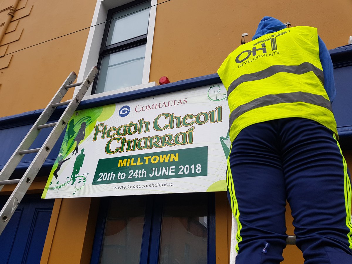 Taking shape: the information office for Fleadh Cheoil Chiarraí will be open on Main Street in Milltown from Wednesday #fleadh2018