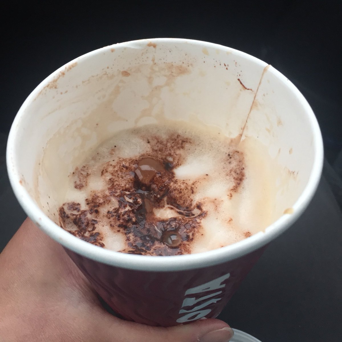 emmaruthwells's tweet photo. @CostaCoffee Where’s the rest of my cappuccino?! OH’s latte also half-filled! Unimpressed!! #cuphalfempty #coffeefail https://t.co/2VKm0zXcn3