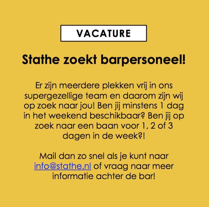 Ben of ken jij iemand die het leuk lijkt om onderdeel te worden van ons gezellige barteam?

Neem gauw contact met ons op!