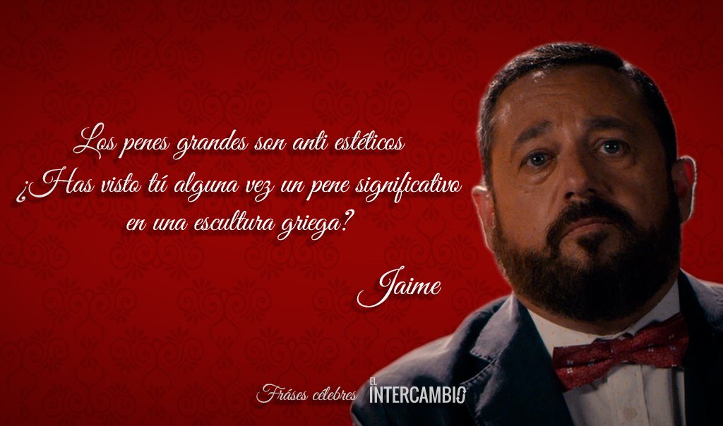 ElIntercambio_'s tweet photo. Seguimos con nuestras "Frases Célebres de El Intercambio", en esta ocasión con una de Jaime (@NietoPepon) que no tiene desperdicio ¿Y vosotros? ¿Habéis visto la peli? ¿Cuál es vuestra frase favorita de #elintercambio? ¡¡Contádnoslo!! https://t.co/Cozx9kjRFE