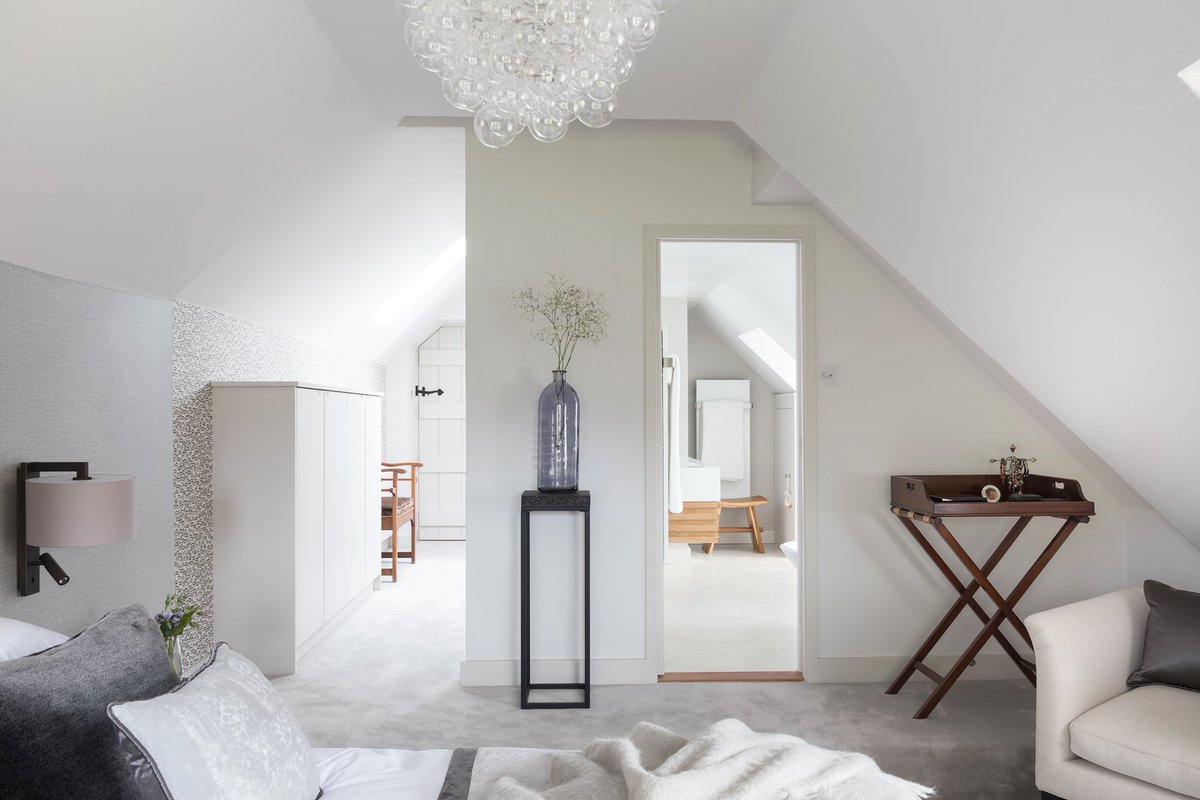 Creating a master suite with dressing area and ensuite in this vaulted space was a challenge but we're all delighted with how it turned out.

Architecture and #InteriorDesign by Pippa Paton Design
Photography by Paul Craig