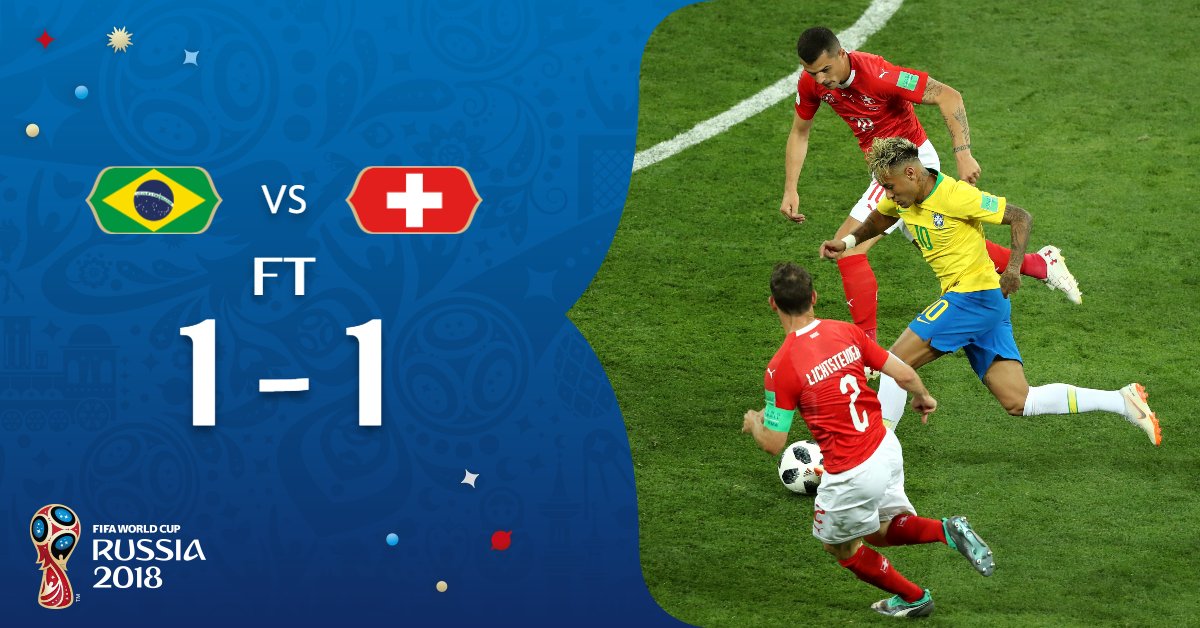 سويسرا تحبط البرازيل وتنجح في الخروج بنقطة التعادل من المباراة الأولى Df6vtPVX0AYGP19