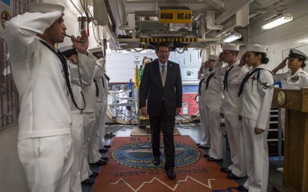 CaptPeterOlive's tweet photo. Great to welcome US Ambassador to Japan, The Hon William Hagerty, to tour MERCY and for a reception to mark this historic visit to Tokyo. https://t.co/dw1Cc7TDXA