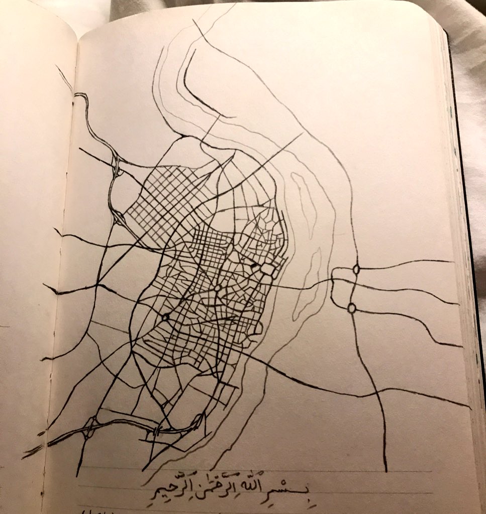 gordo1210bx's tweet photo. I decided to draw a little map in my journal on our flight. Because I've been in very old cities with meandering alleys and streets, I figured I'd let go of my normal rigid grid format for this.
#cartography #fictionalmaps https://t.co/cDrMsAceTr