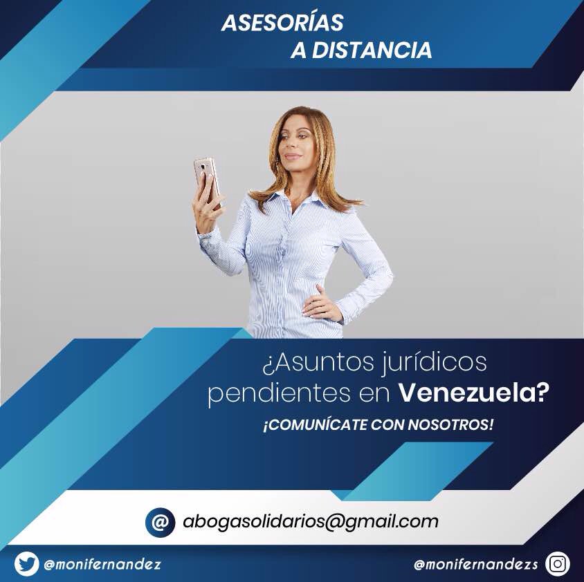 abogasolidario's tweet image. ¿Estás en el exterior y tienes asuntos legales pendientes o trámites por realizar? 

Realizamos tu consulta y asesoría vía Skype con la Dra. Mónica Fernández @monifernandezs directamente.

Para información sobre los pasos a seguir escriba a abogasolidarios@gmail.com 

#Venezuela