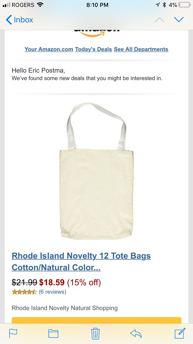 ericpostma's tweet photo. Is my life really so dull that these are the types of deals @amazon send me? https://t.co/4n7oW7NHIc