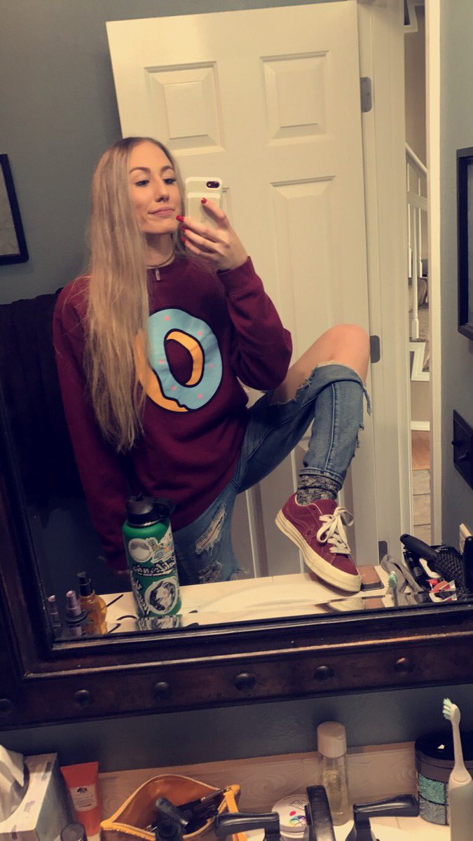 llisonbyrd's tweet photo. boyyyyyyy you already know we got on the OG donut crewneck and the new Golf Le Fleurs #golfwang #trashwang thanks for designing such dope shit over the years T 🖤 https://t.co/PL75Rbhge8