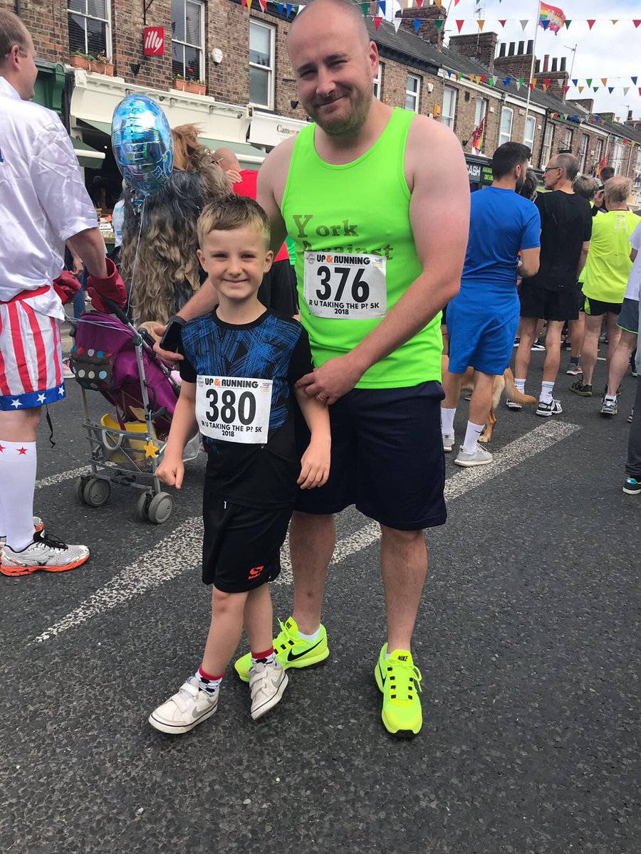Lyons369's tweet photo. Loved Running @RUTAKINGP with my lad today. 38 mins! Not back for a 7rd old! Massive congrats to Simon Starkey for running it in a Chubaka Costume. What a legend!!! #RUTTP #york #dadandson https://t.co/xlGPVdUUSp