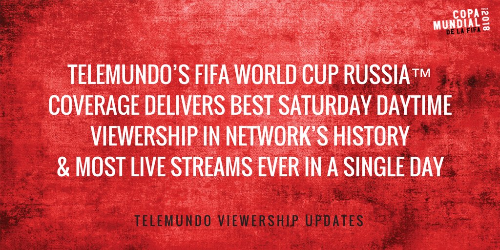 TLMDPR's tweet photo. Telemundo’s presentation of its first-ever FIFA World Cup™ has captivated viewers... https://t.co/3kOCkcGin5 https://t.co/28E0wY6FWS