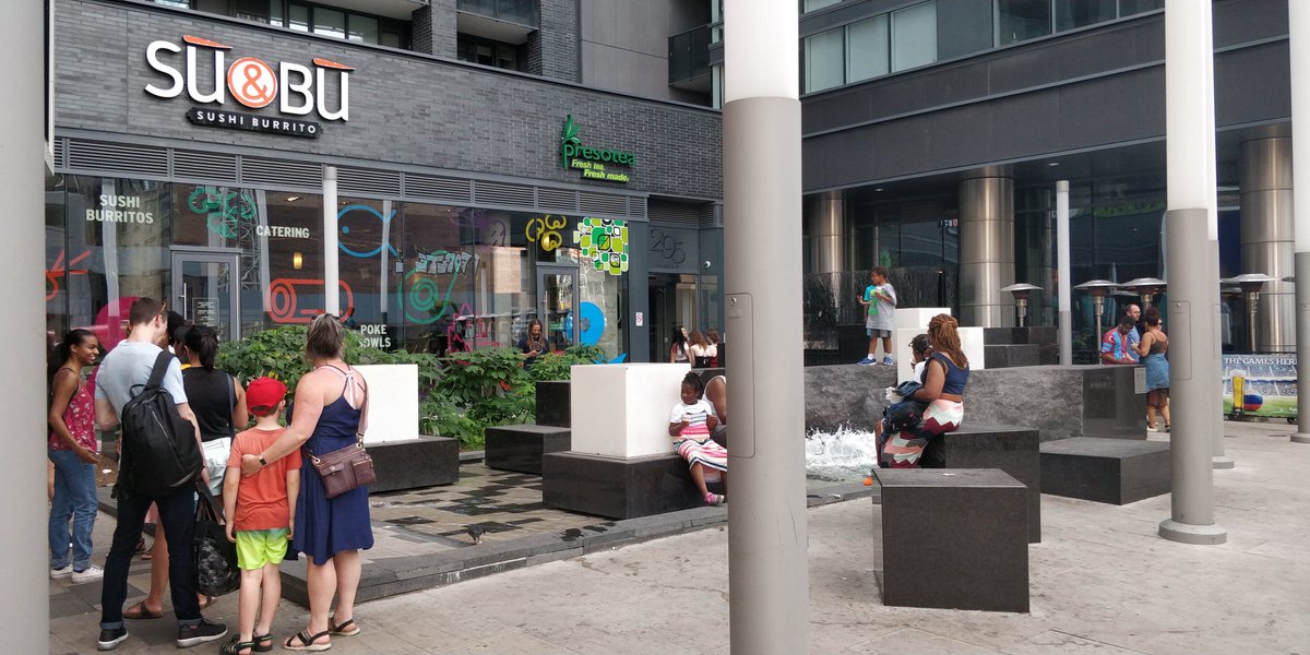 smuncky's tweet image. Nice little #sitTO spot. Kids love to climb the rocks and the water helps to mask the urban hum.