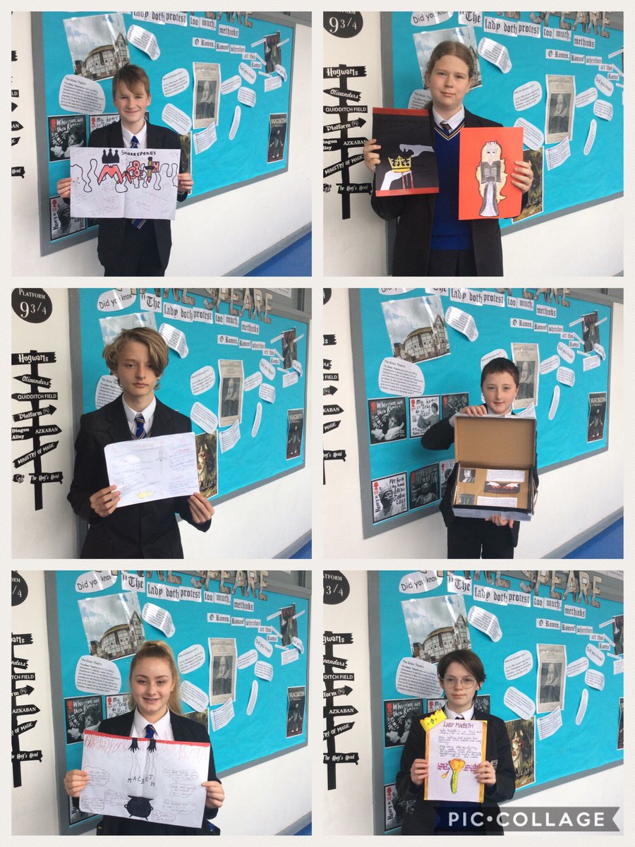 StColumbanusEng's tweet photo. Mrs Doyle’s Year 9 with their completed Macbeth projects#StColumbanusEnglishstars#greatwork🌟 https://t.co/5gQf6Xz4pP