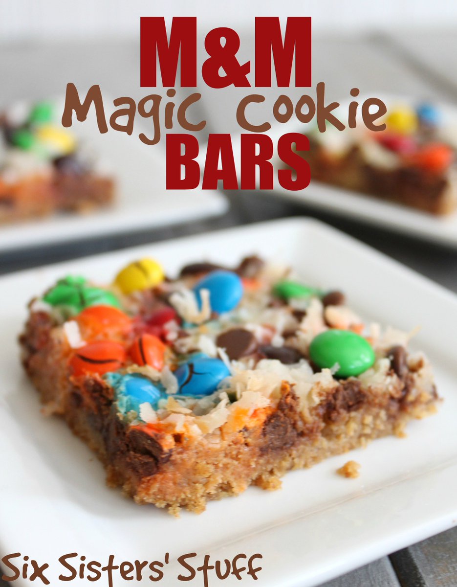 SixSistersStuff's tweet photo. M & M Magic Cookie Bars are soft and chewy! https://t.co/bn20pBTIQ5 #sixsistersstuff #magiccookie #bars #dessert #chocolate https://t.co/YOYEZEQvR2