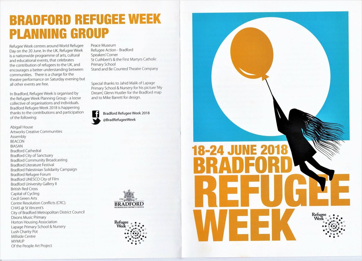 hironmiah_'s tweet photo. Launch of @BradRefugeeWeek tomorrow. Starting a week of exhibitions, workshops and event for all the family. #refugeeweek2018 #cityofsanctuary https://t.co/1rrRKrsTkh