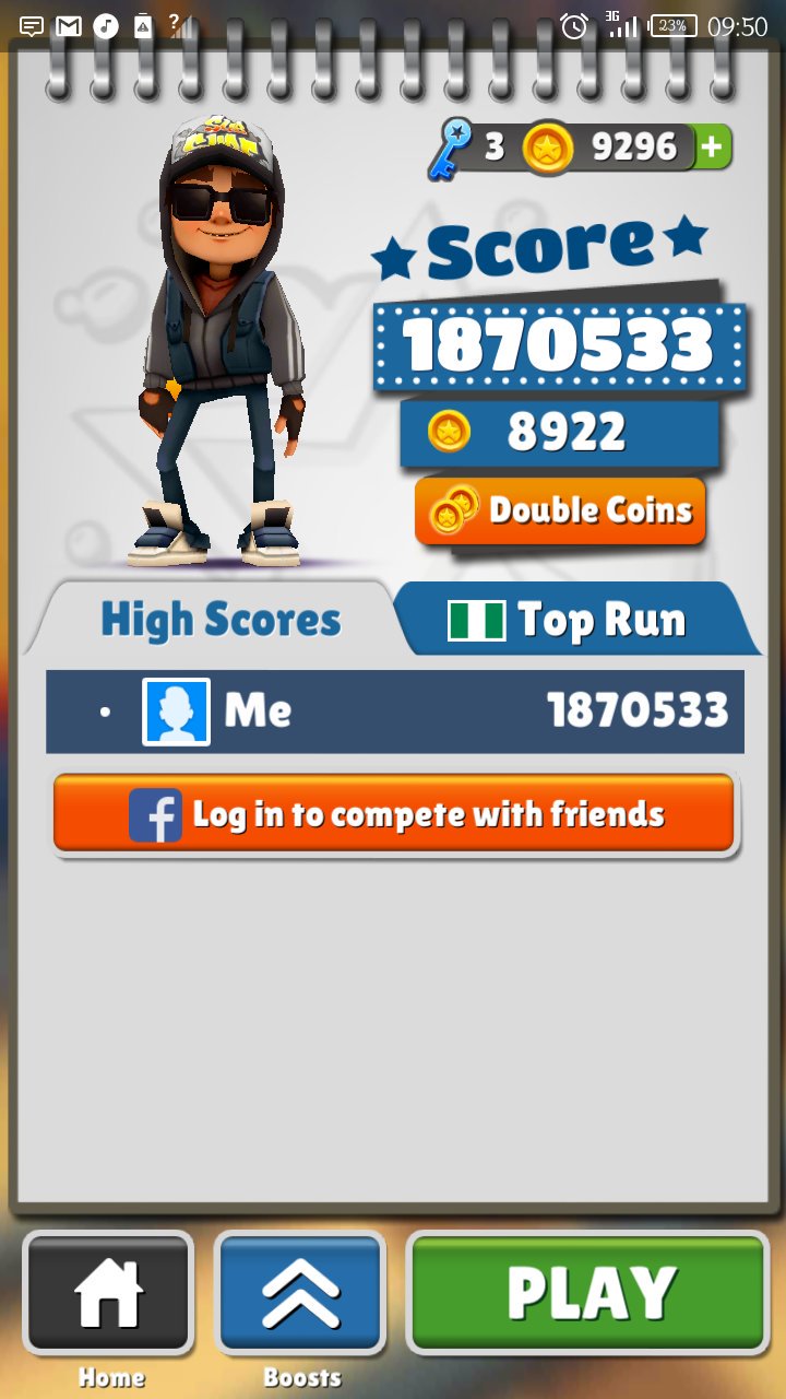 Subway Surfers, the best run score in the world 