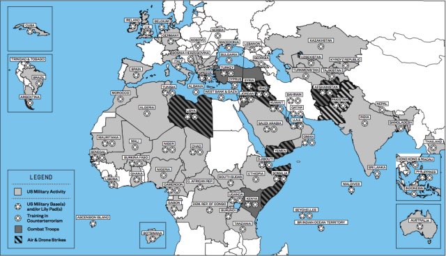 Lstands4lovely's tweet photo. 📢According to @CostsOfWar at the @WatsonInstitute, the US is waging it’s “War on Terror” right now in 76 countries, or more simply put, 40 PERCENT of the countries on Mother Earth.

https://t.co/IYDoAbMxC5

#76Countries 
#OneMoreWeekOfGovtSpendingTho #CongratsDems https://t.co/s1hdYTUVPW