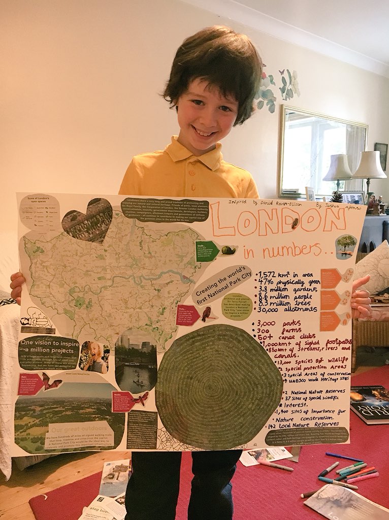 MSprostranova's tweet photo. @DanRavenEllison @LondonNPC a child-led📚homework project which I believe may put a smile on your face👍😁 #MakingLondon a #NationalParkCity from one of your youngest supporters-Joshua aged 9...&amp; much younger when this superb journey began👏Behind you 100% #LondonNationalParkcity https://t.co/OkLZ2hDiiy