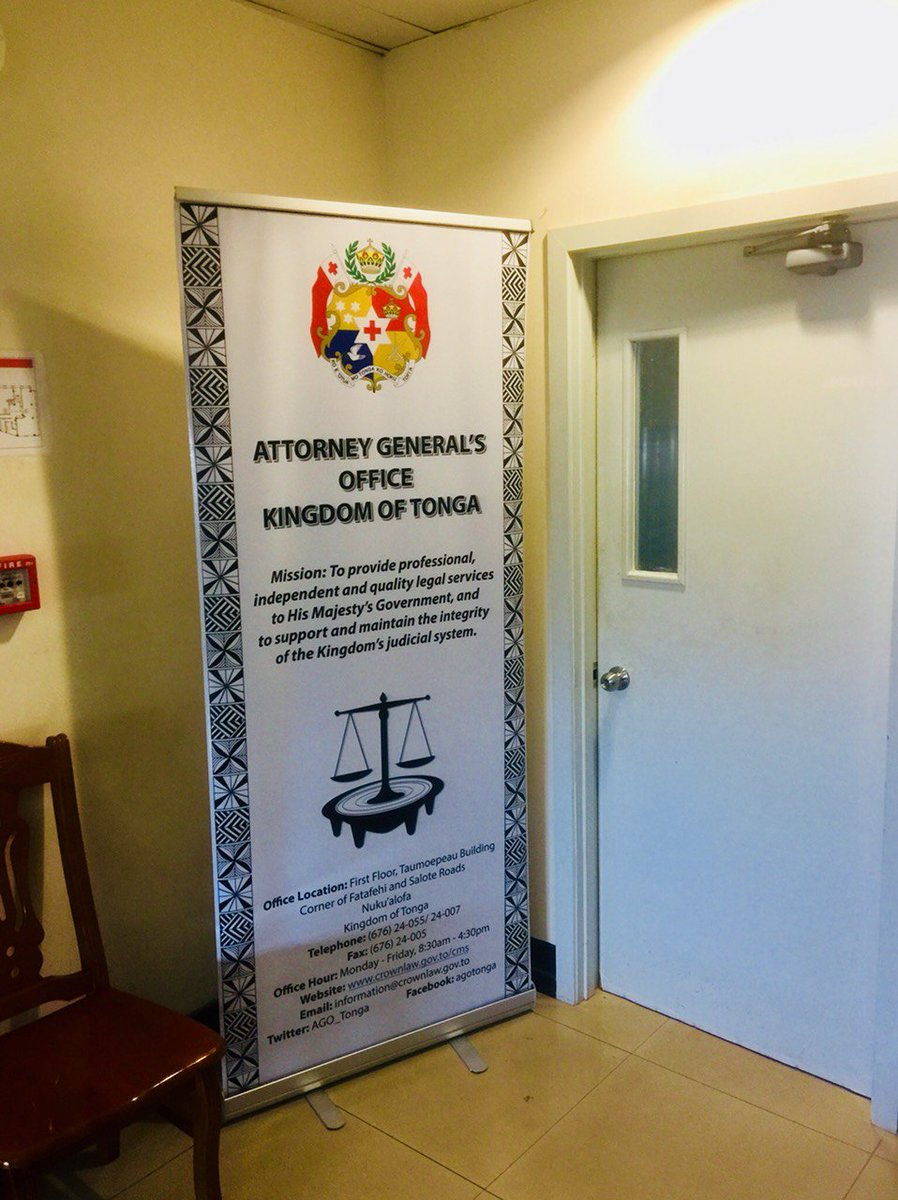 AGO_Tonga's tweet photo. In further promoting the #RoleOfAGOInPSC our staff will be dawning a #PSCMonth awareness ribbon whilst sharing more information on the #RoleOfAGO through our pull up banners and brochures. #InformationSharing #AGOInPSC2018 #Tonga๐น๐ด https://t.co/VePbna6932