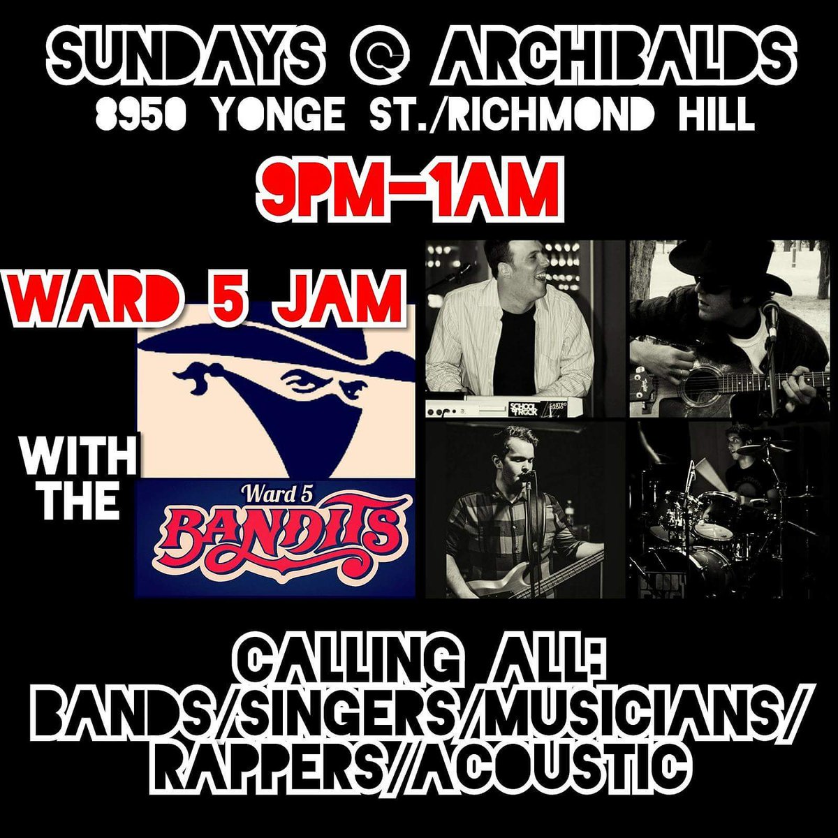 kingbeezsurf's tweet photo. The world famous WARD 5 JAM
TONIGHT
@
ARCHIBALDS
#RichmondHill
With:
@mattgroopie
@ward5bandits
Sponsored by:
@driveevents247
@yropenmic
@ThesoundYR
https://t.co/7ArUdV61c9
#Ontario #Canada #ward5 #openmic #livemusic #music #RT #ward5jam #musician #guitar #rockandroll https://t.co/ZVu54UL4k6