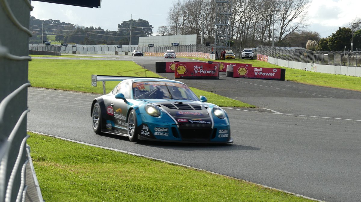 Speedshow's tweet photo. Still lead the series overall, 1st in GTB Class
We have finished a strong 4th Sunday at a dry Pukekohe. Our one-stop strategy had us in 3rd place until 15 minutes to go when the Big 8 Litre Camaro went past.  McIntyre still leads the series overall.
Images Speedshow Media https://t.co/aISu3ssnIu
