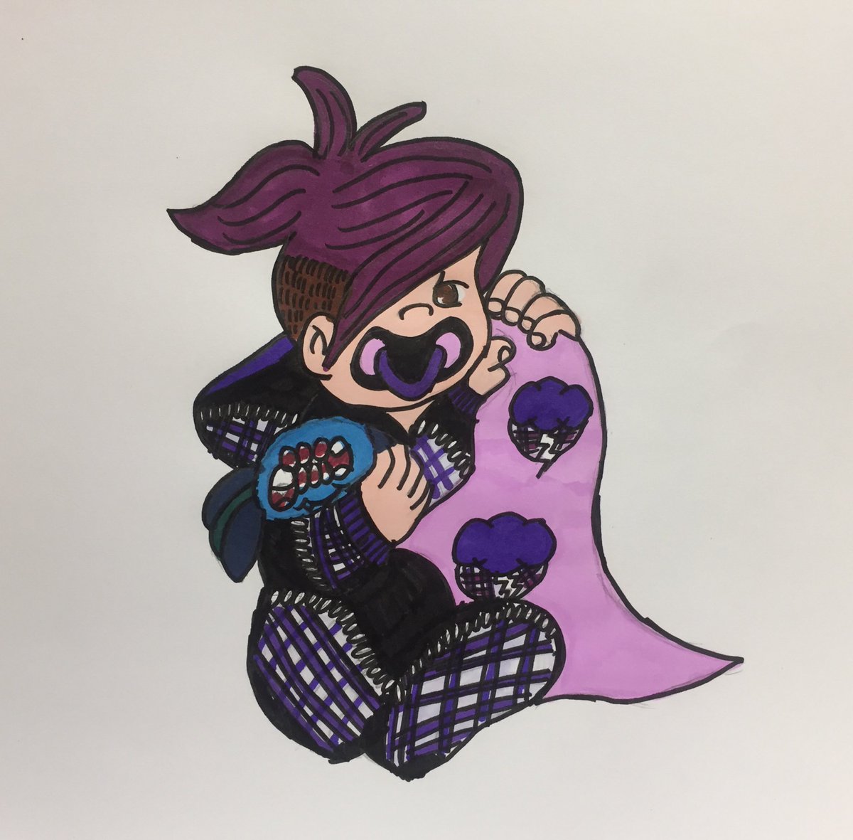 kat_stitchnerd's tweet image. Just had to draw baby Virgil cuddling his favourite cuddly spider and favourite bankie!! ☺️@ThomasSanders I hope you like this one if you see it 😝 #virgilsanders
