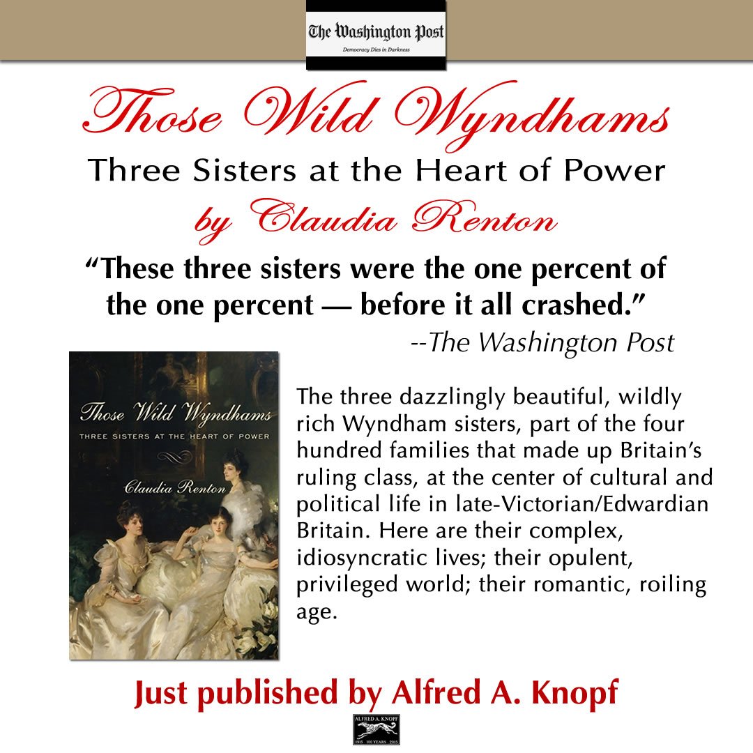 .aaknopf #author @Cjessrcjessr book THOSE WILD WYNDHAMS, inspired by a John Singer Sargent portrait hanging in the Metropolitan Museum of Art, ...